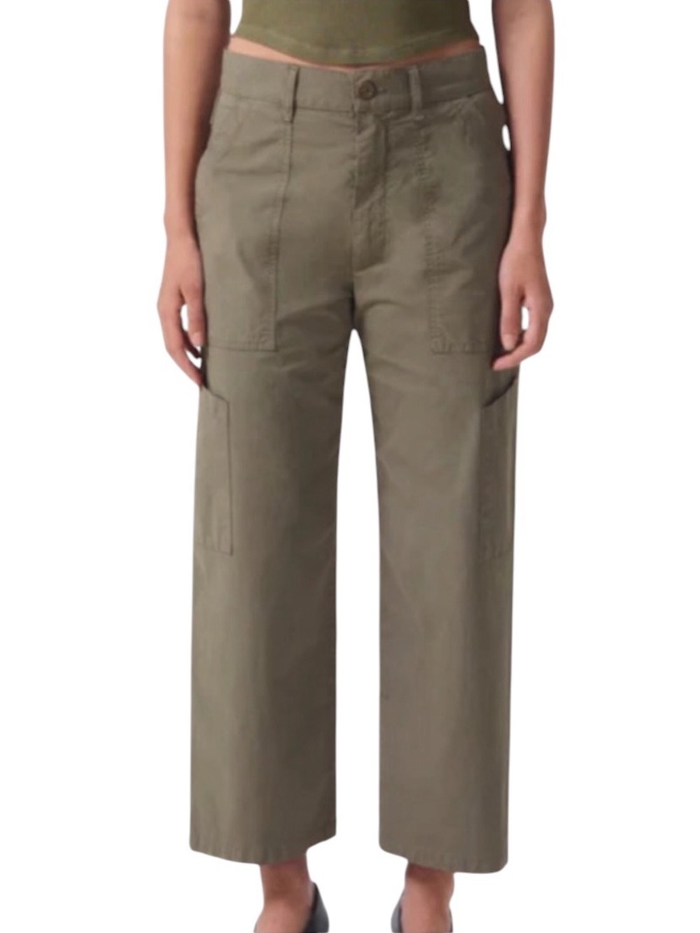 AGOLDE Cotton Women's High Rise Daria Utility Pant Olive Green Size 28